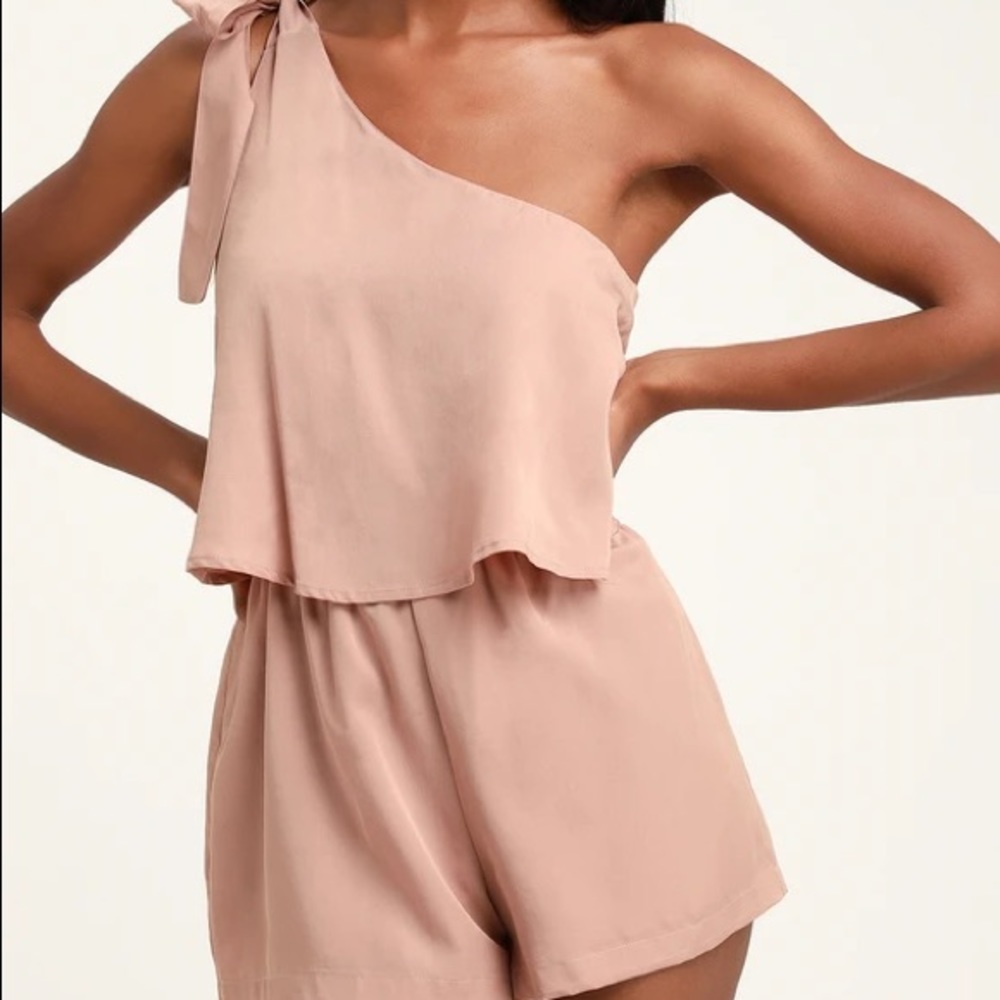 Lulus romper one shoulder tie